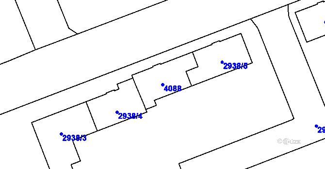 Parcela st. 4088 v KÚ Moravská Ostrava, Katastrální mapa