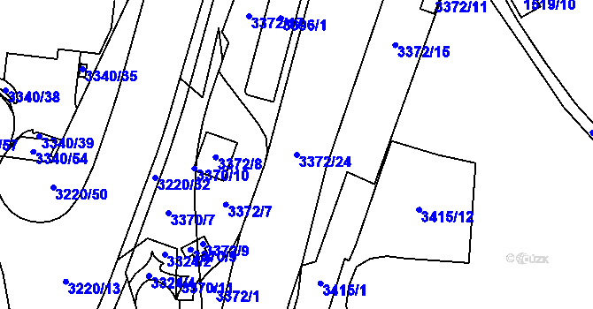 Parcela st. 3372/24 v KÚ Moravská Ostrava, Katastrální mapa