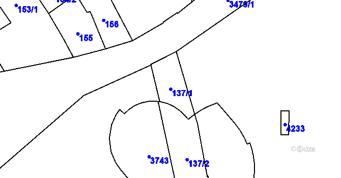 Parcela st. 137/1 v KÚ Moravská Ostrava, Katastrální mapa