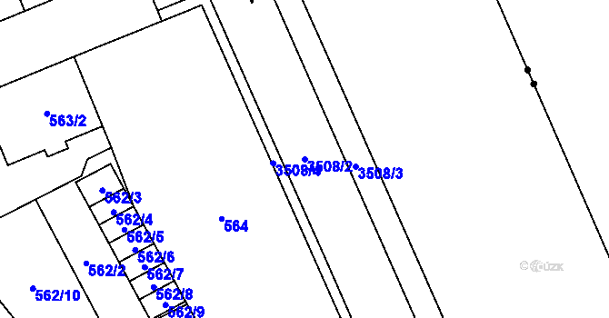 Parcela st. 3508/2 v KÚ Moravská Ostrava, Katastrální mapa