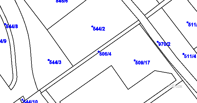 Parcela st. 506/4 v KÚ Přívoz, Katastrální mapa