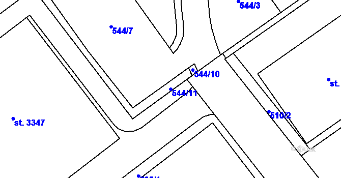 Parcela st. 544/11 v KÚ Přívoz, Katastrální mapa