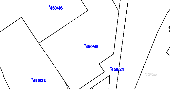 Parcela st. 450/48 v KÚ Přívoz, Katastrální mapa