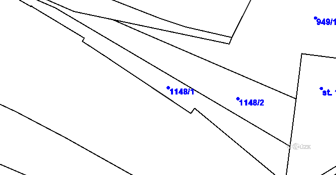 Parcela st. 1148/1 v KÚ Přívoz, Katastrální mapa