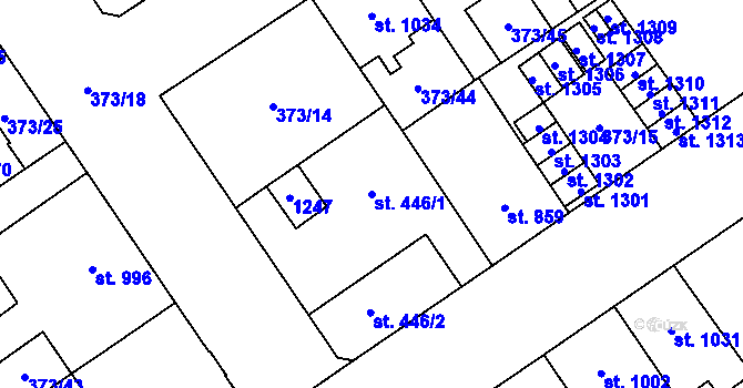 Parcela st. 446/1 v KÚ Přívoz, Katastrální mapa