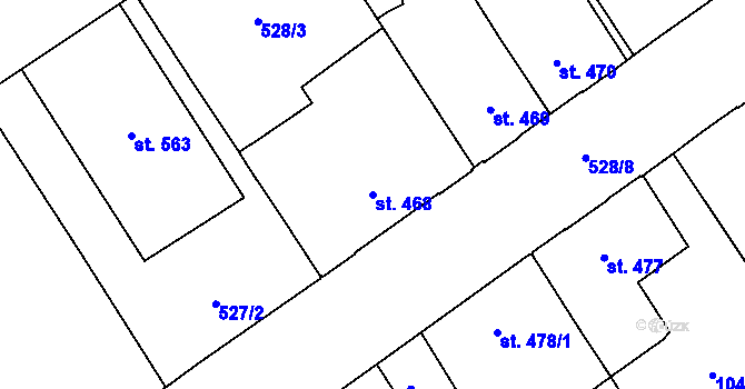 Parcela st. 468 v KÚ Přívoz, Katastrální mapa
