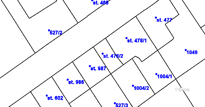 Parcela st. 478/2 v KÚ Přívoz, Katastrální mapa