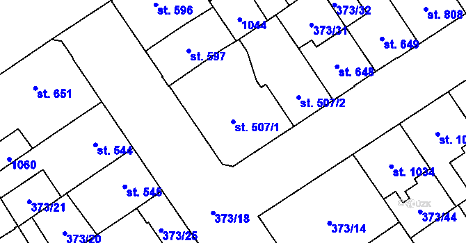 Parcela st. 507/1 v KÚ Přívoz, Katastrální mapa