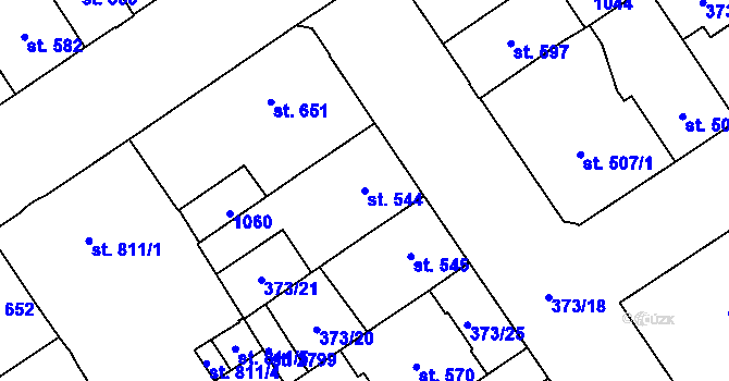 Parcela st. 544 v KÚ Přívoz, Katastrální mapa