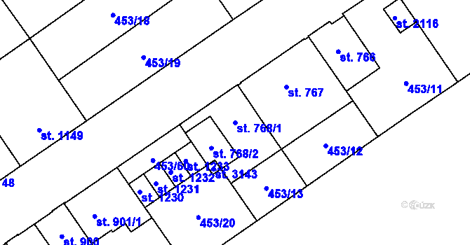 Parcela st. 768/1 v KÚ Přívoz, Katastrální mapa