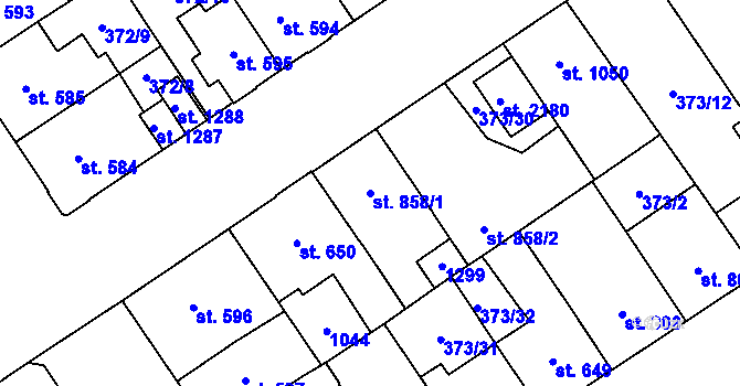 Parcela st. 858/1 v KÚ Přívoz, Katastrální mapa