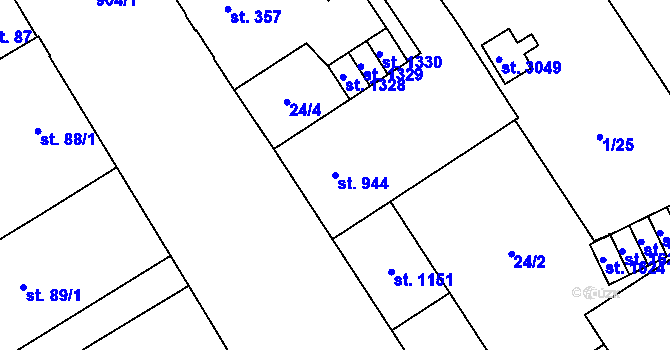 Parcela st. 944 v KÚ Přívoz, Katastrální mapa