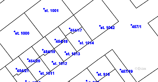 Parcela st. 1014 v KÚ Přívoz, Katastrální mapa