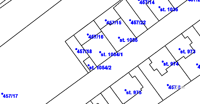 Parcela st. 1054/1 v KÚ Přívoz, Katastrální mapa