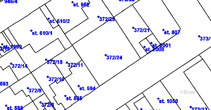 Parcela st. 372/24 v KÚ Přívoz, Katastrální mapa