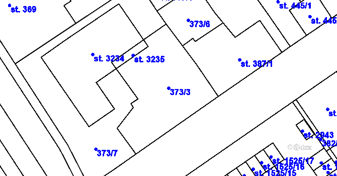 Parcela st. 373/3 v KÚ Přívoz, Katastrální mapa