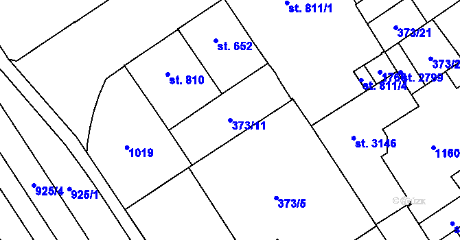 Parcela st. 373/11 v KÚ Přívoz, Katastrální mapa