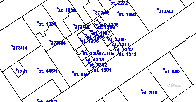 Parcela st. 373/15 v KÚ Přívoz, Katastrální mapa