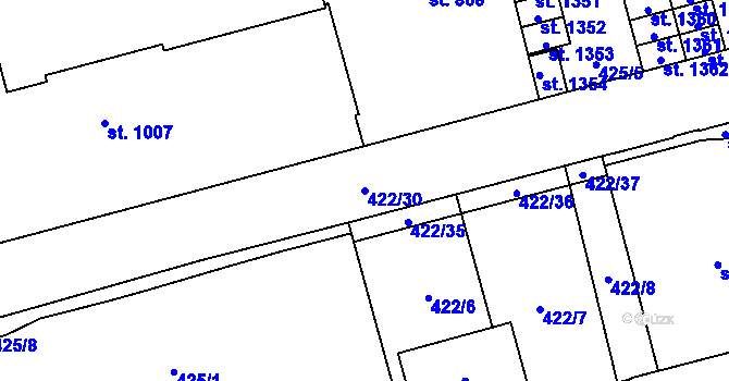 Parcela st. 422/30 v KÚ Přívoz, Katastrální mapa