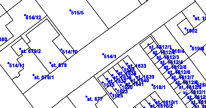 Parcela st. 514/1 v KÚ Přívoz, Katastrální mapa