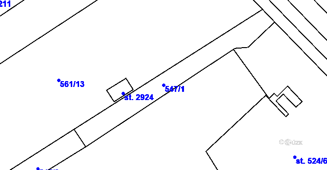 Parcela st. 547/1 v KÚ Přívoz, Katastrální mapa