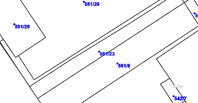 Parcela st. 561/23 v KÚ Přívoz, Katastrální mapa