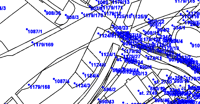 Parcela st. 1124/1 v KÚ Přívoz, Katastrální mapa