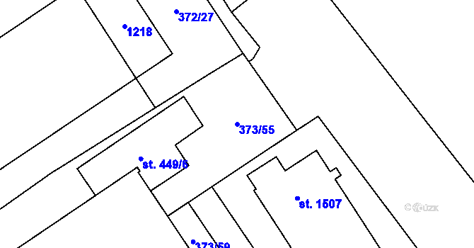 Parcela st. 373/55 v KÚ Přívoz, Katastrální mapa