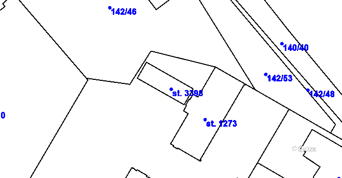 Parcela st. 3398 v KÚ Mariánské Hory, Katastrální mapa