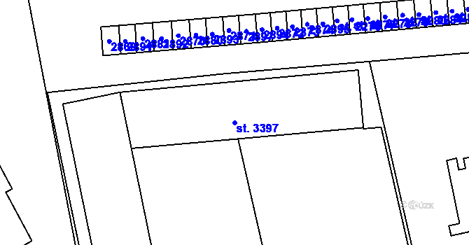 Parcela st. 3397 v KÚ Mariánské Hory, Katastrální mapa