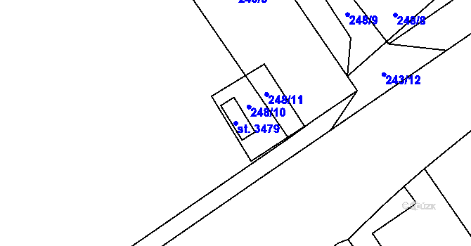 Parcela st. 3479 v KÚ Mariánské Hory, Katastrální mapa