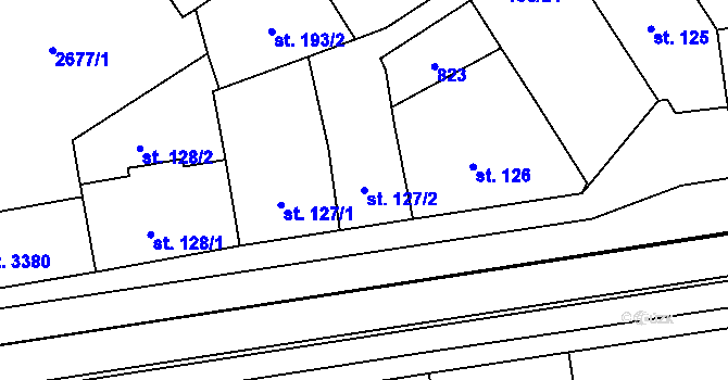 Parcela st. 127/2 v KÚ Mariánské Hory, Katastrální mapa