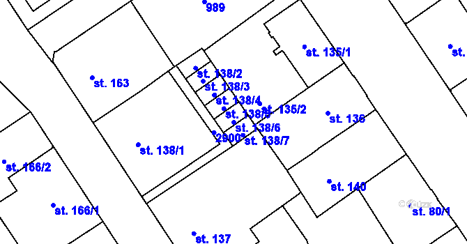 Parcela st. 138/6 v KÚ Mariánské Hory, Katastrální mapa
