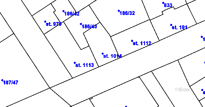Parcela st. 1014 v KÚ Mariánské Hory, Katastrální mapa