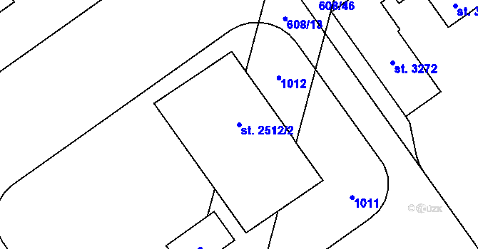 Parcela st. 2512/2 v KÚ Mariánské Hory, Katastrální mapa