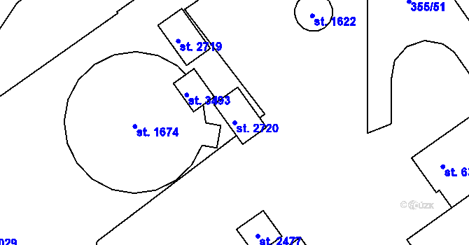 Parcela st. 2720 v KÚ Mariánské Hory, Katastrální mapa