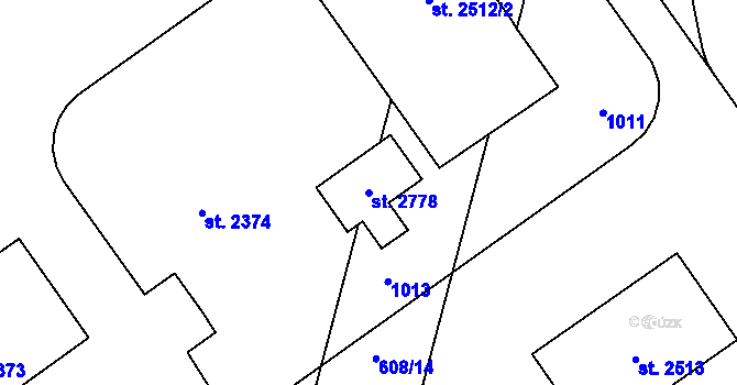 Parcela st. 2778 v KÚ Mariánské Hory, Katastrální mapa