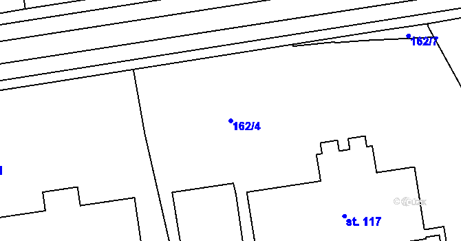 Parcela st. 162/4 v KÚ Mariánské Hory, Katastrální mapa
