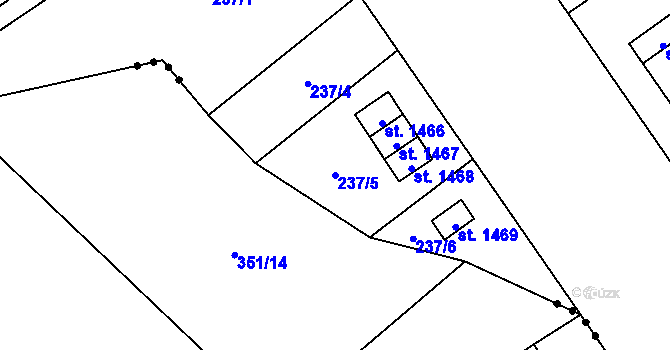 Parcela st. 237/5 v KÚ Mariánské Hory, Katastrální mapa