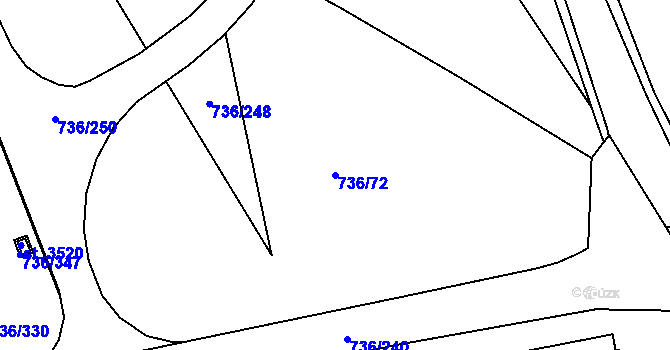 Parcela st. 736/72 v KÚ Mariánské Hory, Katastrální mapa