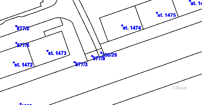 Parcela st. 756/29 v KÚ Mariánské Hory, Katastrální mapa
