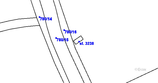 Parcela st. 3238 v KÚ Mariánské Hory, Katastrální mapa