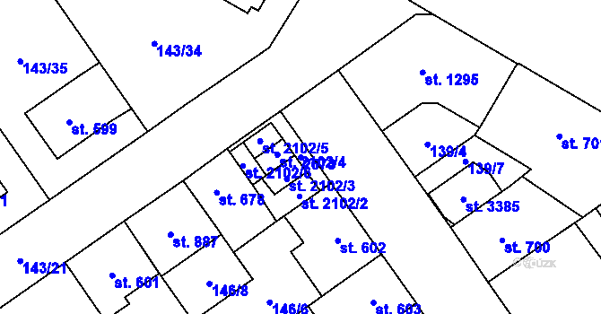Parcela st. 2673 v KÚ Mariánské Hory, Katastrální mapa