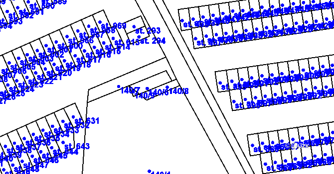 Parcela st. 140/8 v KÚ Nová Ves u Ostravy, Katastrální mapa