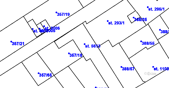 Parcela st. 5613 v KÚ Zábřeh-Hulváky, Katastrální mapa