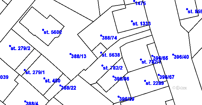 Parcela st. 5638 v KÚ Zábřeh-Hulváky, Katastrální mapa