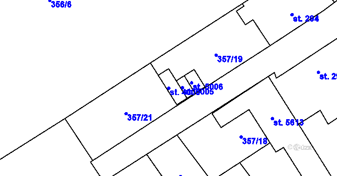 Parcela st. 4000 v KÚ Zábřeh-Hulváky, Katastrální mapa