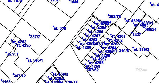 Parcela st. 4259 v KÚ Zábřeh-Hulváky, Katastrální mapa