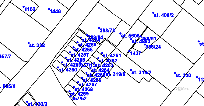 Parcela st. 4261 v KÚ Zábřeh-Hulváky, Katastrální mapa