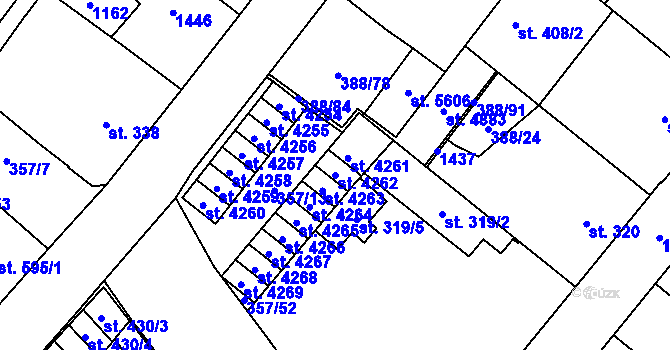 Parcela st. 4262 v KÚ Zábřeh-Hulváky, Katastrální mapa